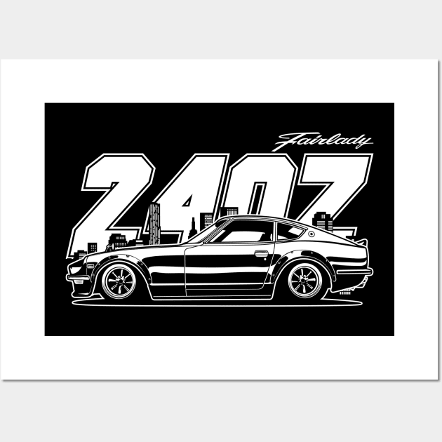 Fairlady 240Z White Print Wall Art by CreativeRAS